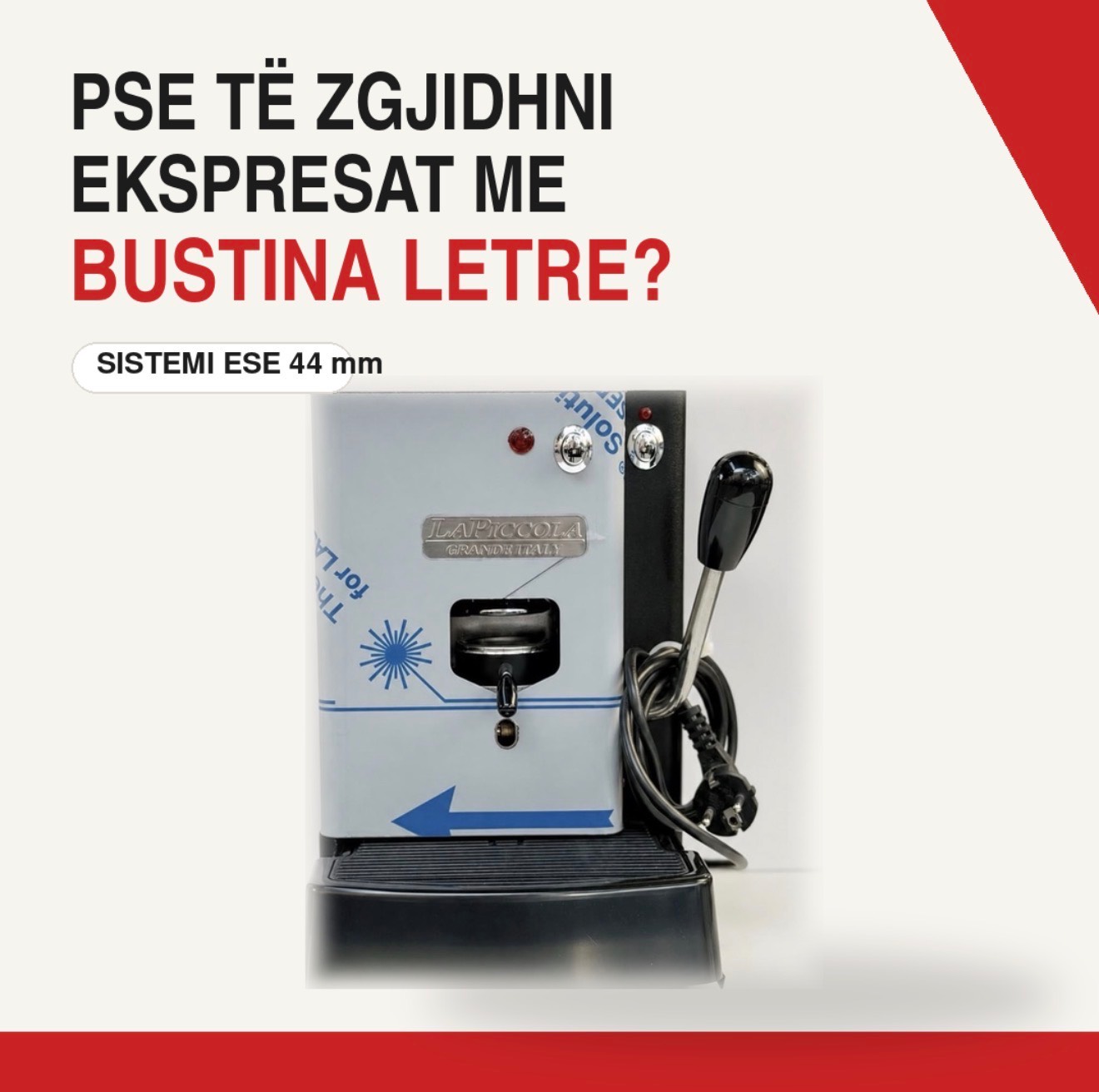 Ekspres kafeje La Piccola me bustina letre ESE 44 mm për shtëpi
